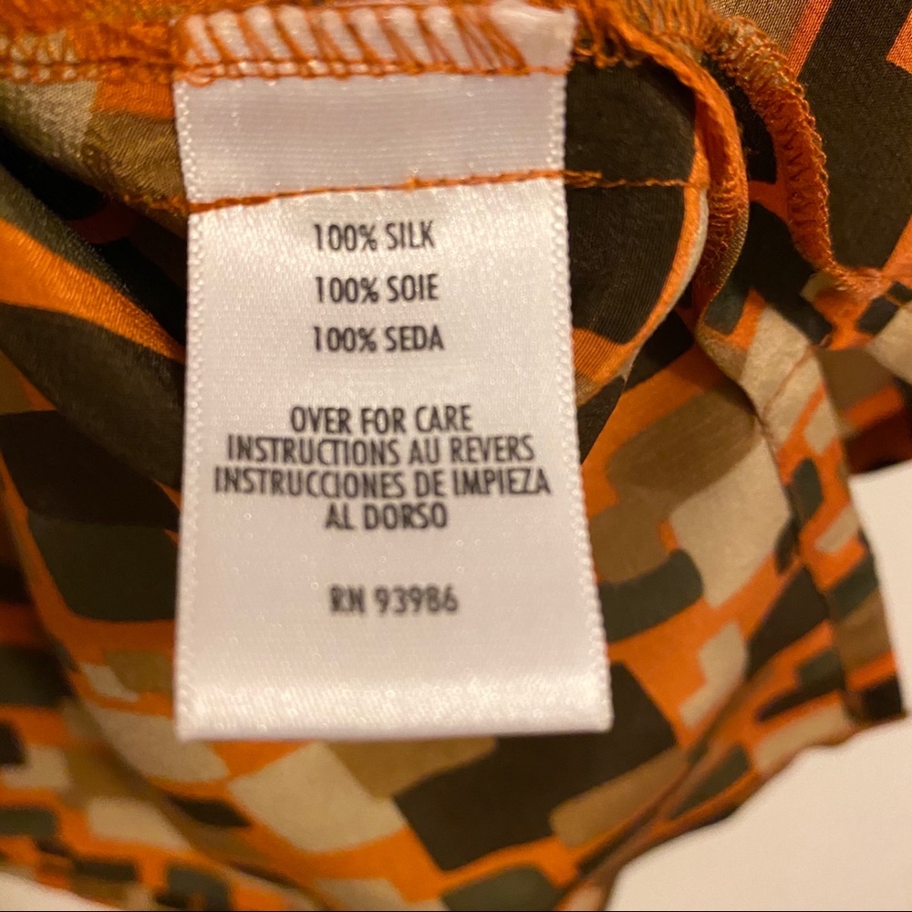 100% Silk Retro 70s Inspired Geometric Shirt - Picture 7 of 8